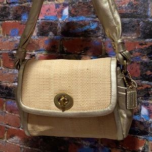 Coach Straw and Leather Handbag 42475